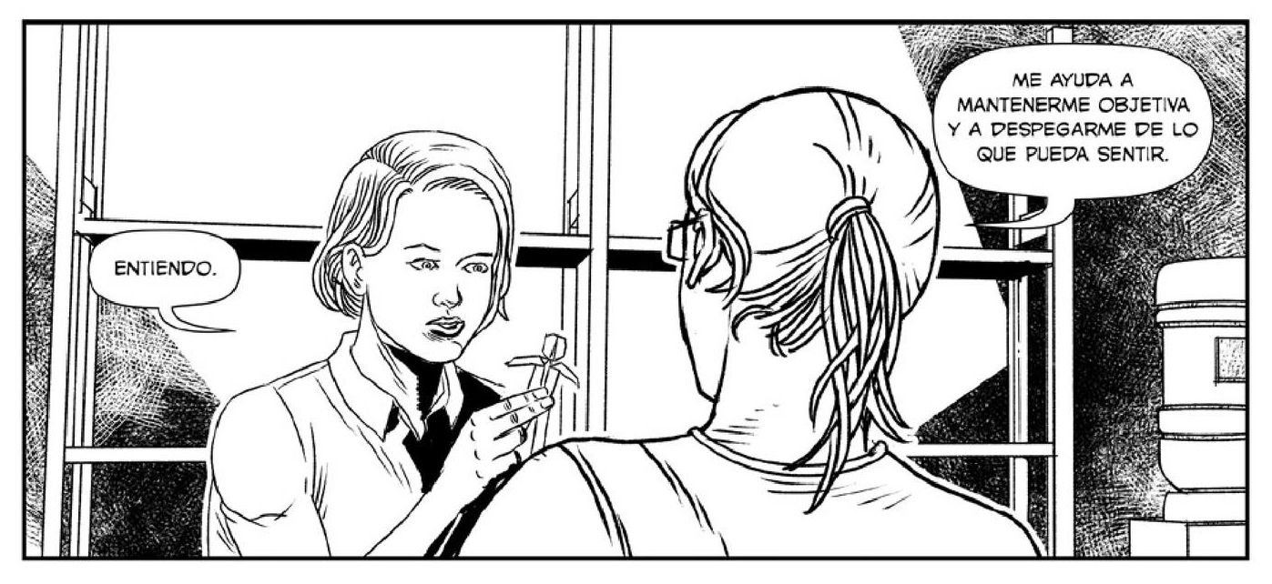 Ilustración de la historieta Luna Oscura y otros casos de Cecilia Guzmán